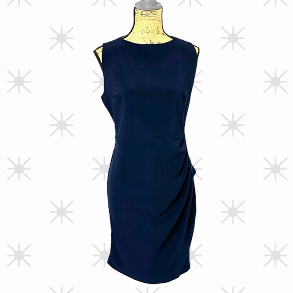 350 - Women's Laura Navy Blue Dress - Picture 6 of 13